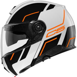 קסדה נפתחת שחור\לבן\כתום – SCHUBERTH MASTER ORANGE C5