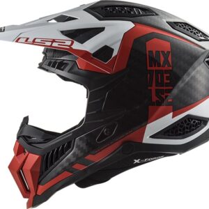 קסדת קרבון אדום\לבן – LS2 MX703 X-Force Victory Carbon