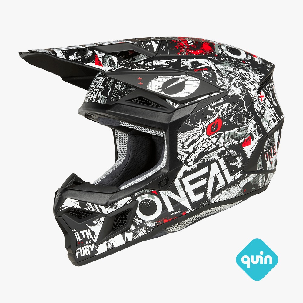 קסדת שטח אוניל שחור\לבן\אדום – O'Neal 3SRS Helmet