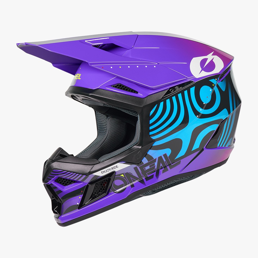 קסדת שטח אוניל סגול\תכלת\שחור – O'Neal 3SRS Helmet