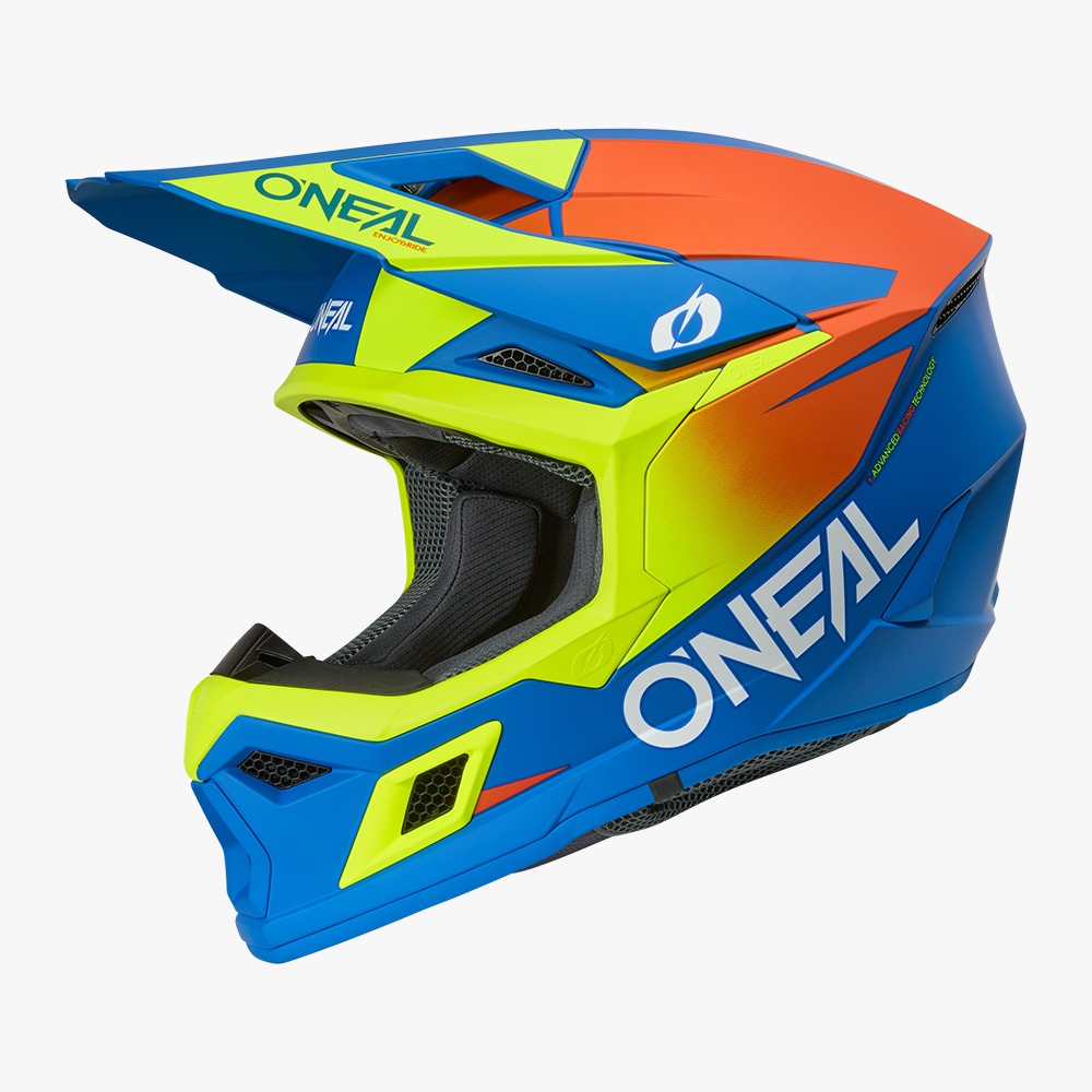 קסדת שטח אוניל צהוב\כתום\כחול – O'Neal 3SRS Helmet