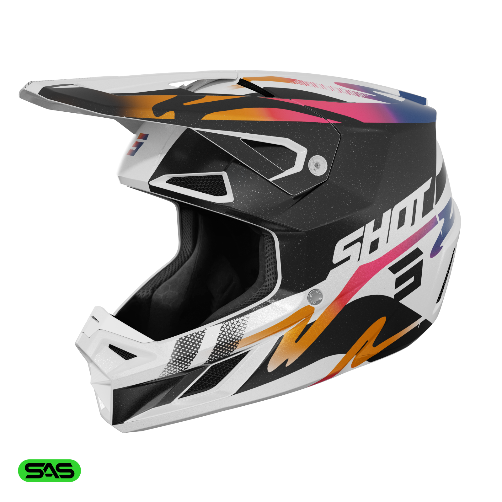 קסדת שטח – SHOT SPEED WAVE BLACK WHITE PEARLY
